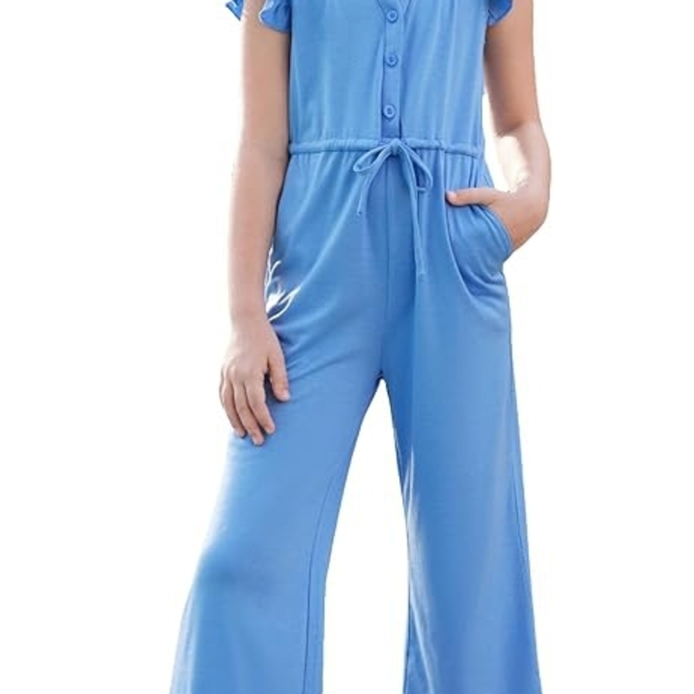 Grace Karin Light Blue Casual Jumpsuit